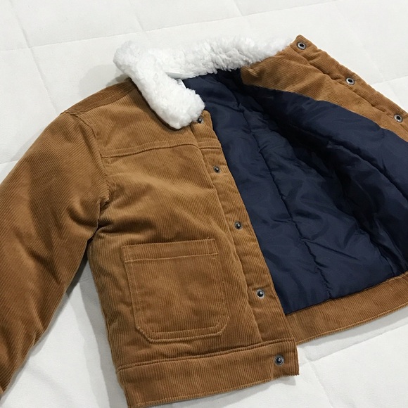 Little Me Tan Corduroy Jacket with Cream Collar - Picture 6 of 8